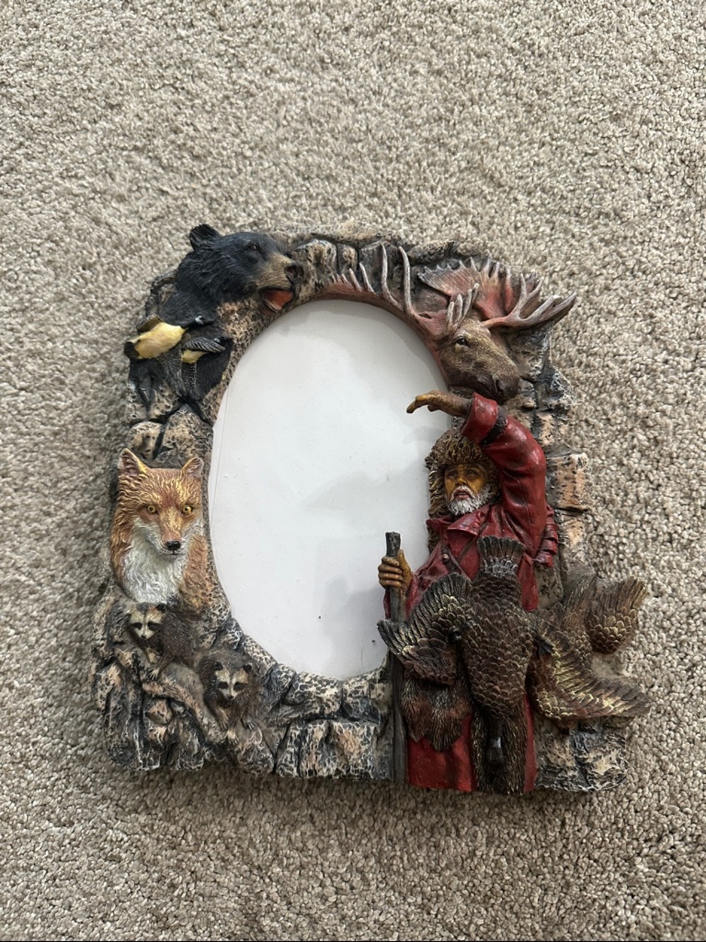 Rustic Wildlife Hunter Decorative Picture Frame - Red, Brown, Tan